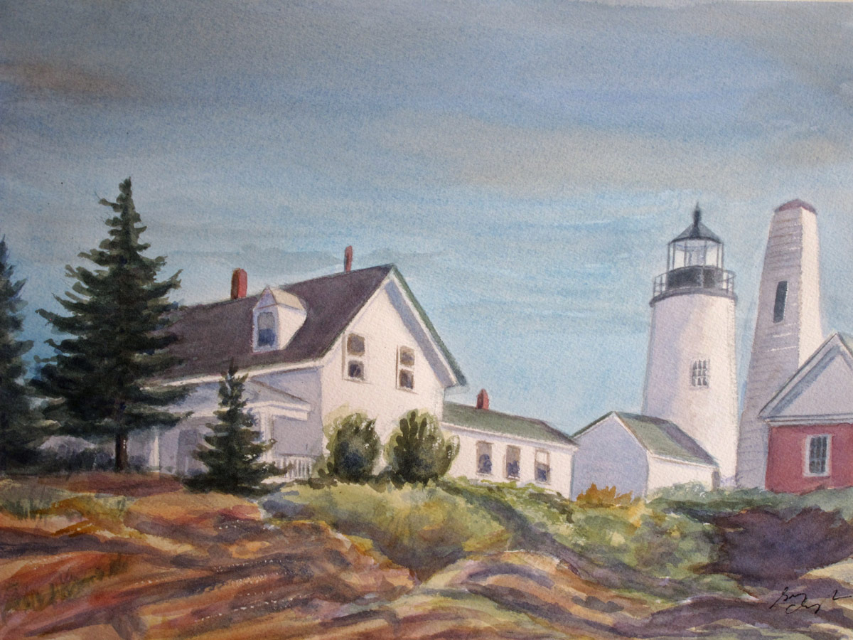 Lighthouse In Maine Art By Greg   Lighthouse In Maine Copy 